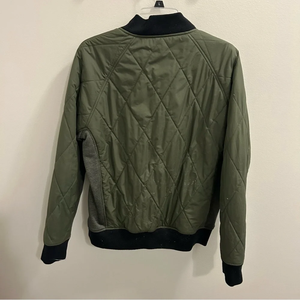 Oakley Bomber Jacket Small Full Zip Up Quilted Army Green - Picture 4 of 4